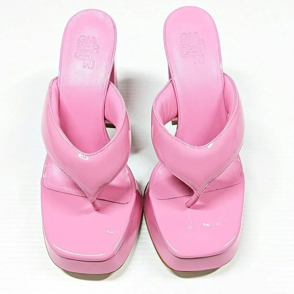 Gia Borghini Women's Gia 17 Pink Patent Platform Sandals Size 36.5 IT MSRP $475 - Picture 5 of 11